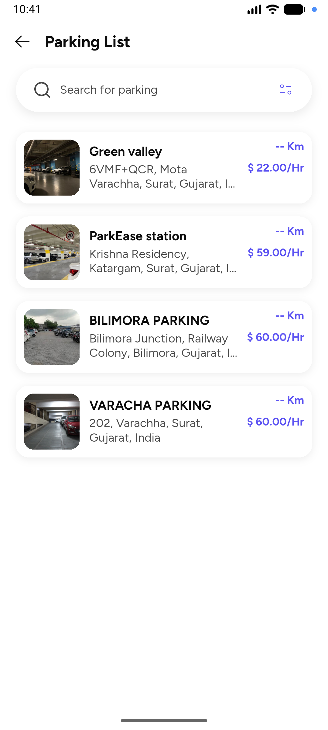 Parking List