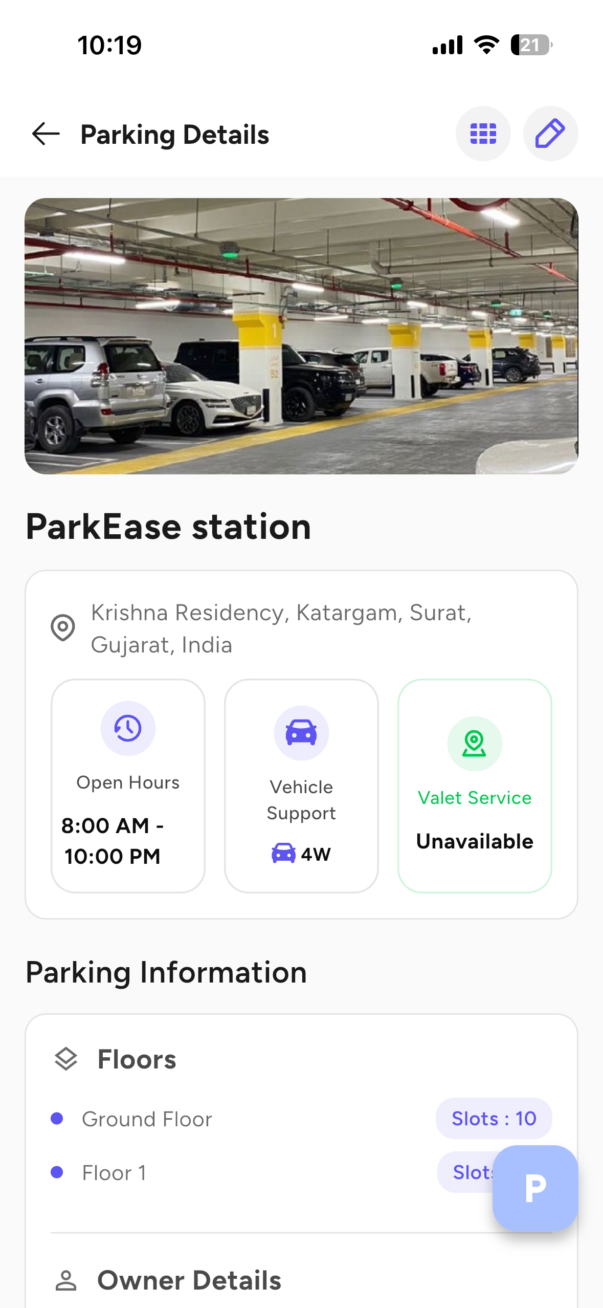 Parking Details