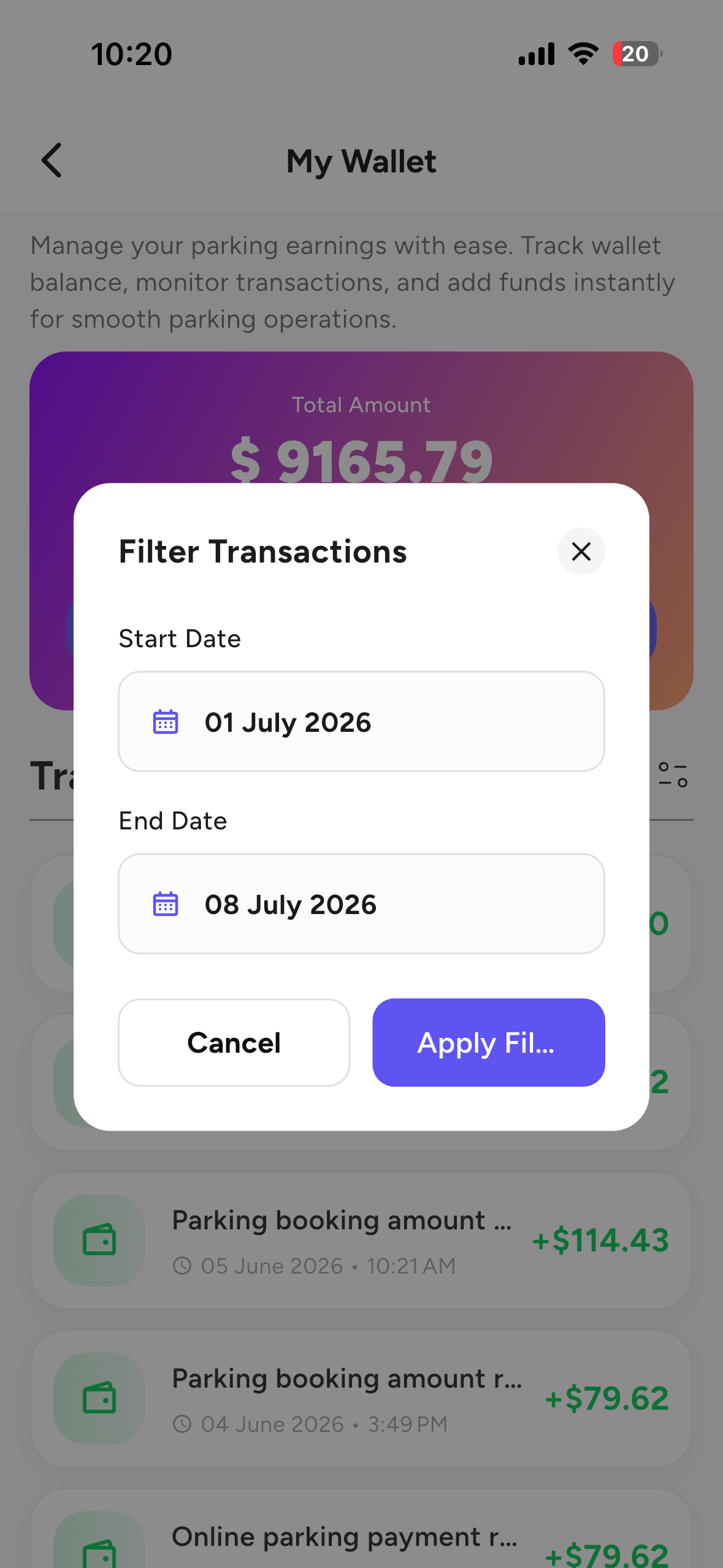 Wallet &mdash; Filter