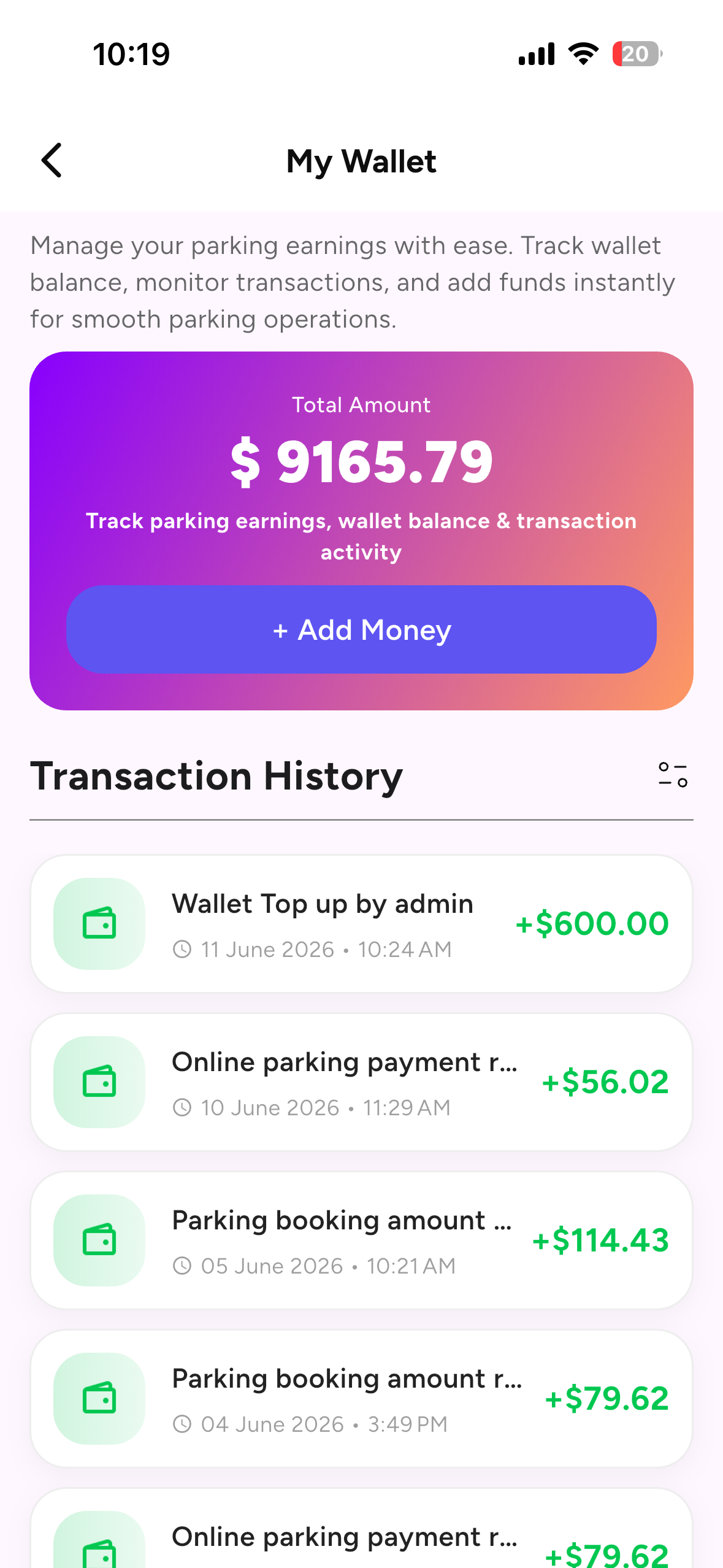 Wallet / Earnings