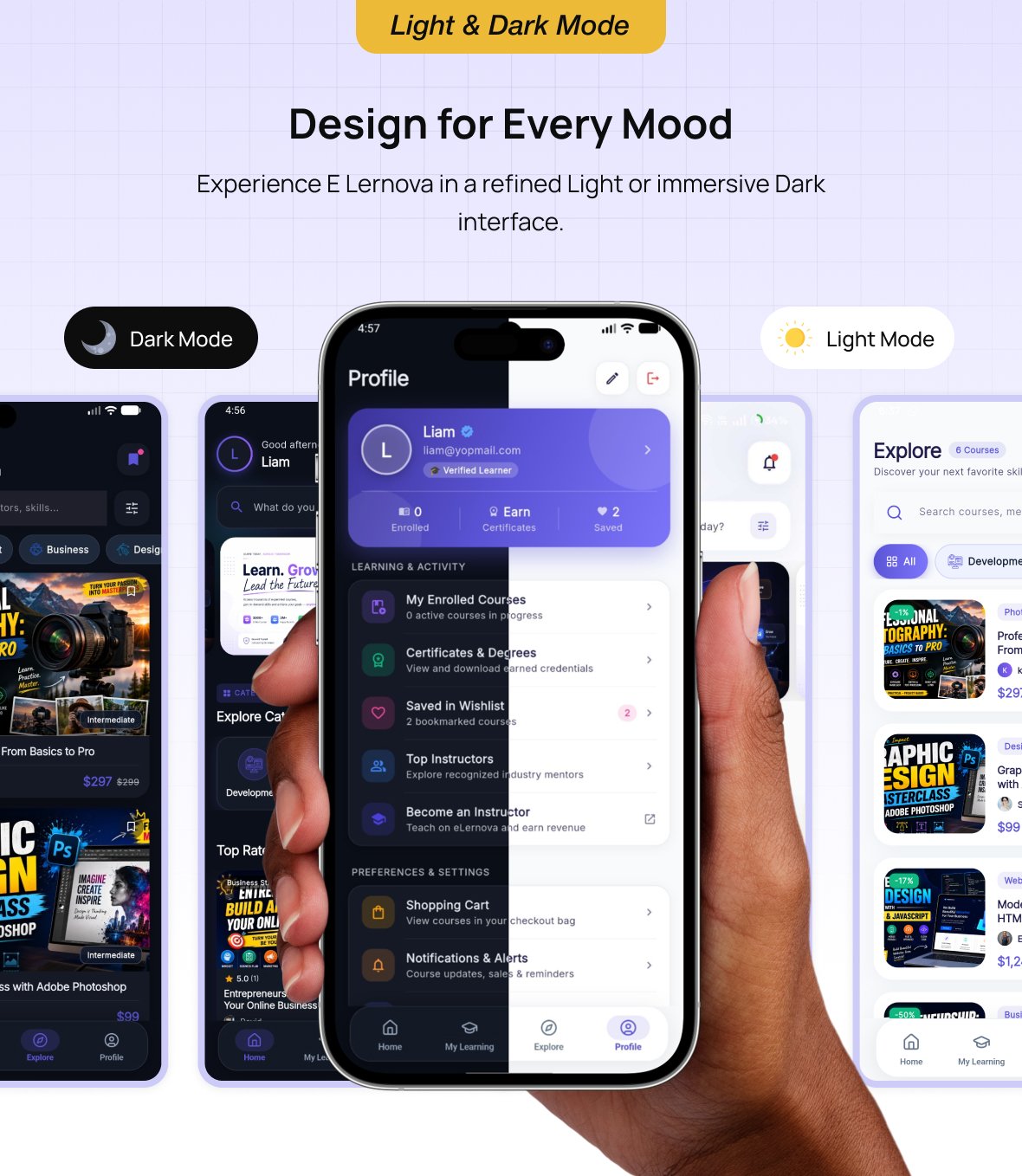 eLernova - Online Course Marketplace and LMS Flutter App with Admin Panel - 4