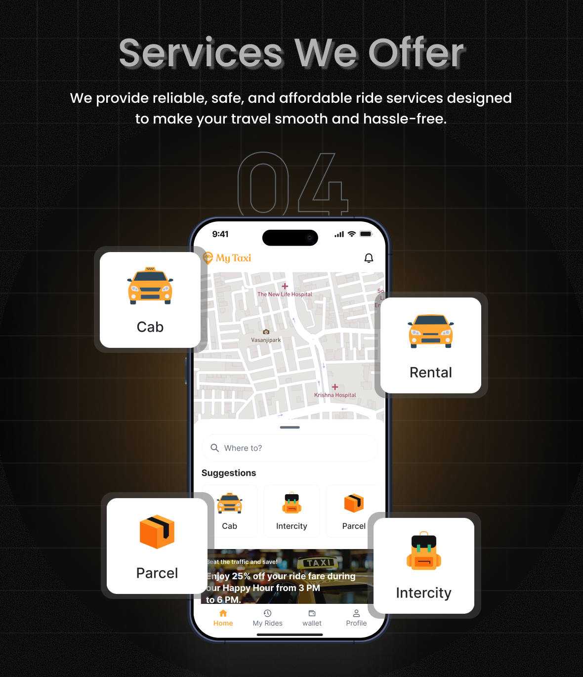 MyTaxi – Complete Flutter Taxi App | Full Taxi Booking Solution with Intercity & Parcel